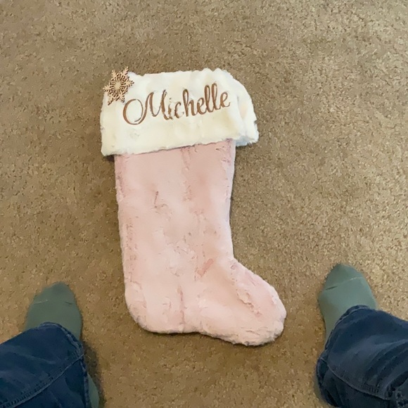 Brand New Pink Fur Stocking - Picture 1 of 3